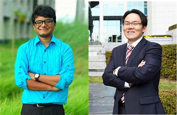 <(Left) Professor Lee Ji-hoon, PhD researcher (Right) in Ahasan>