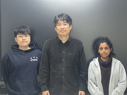 (From left) Integrated Master's and PhD program student Sang-jun Park, Professor Tae-jun Ha, PhD student Bhavnana Sunil