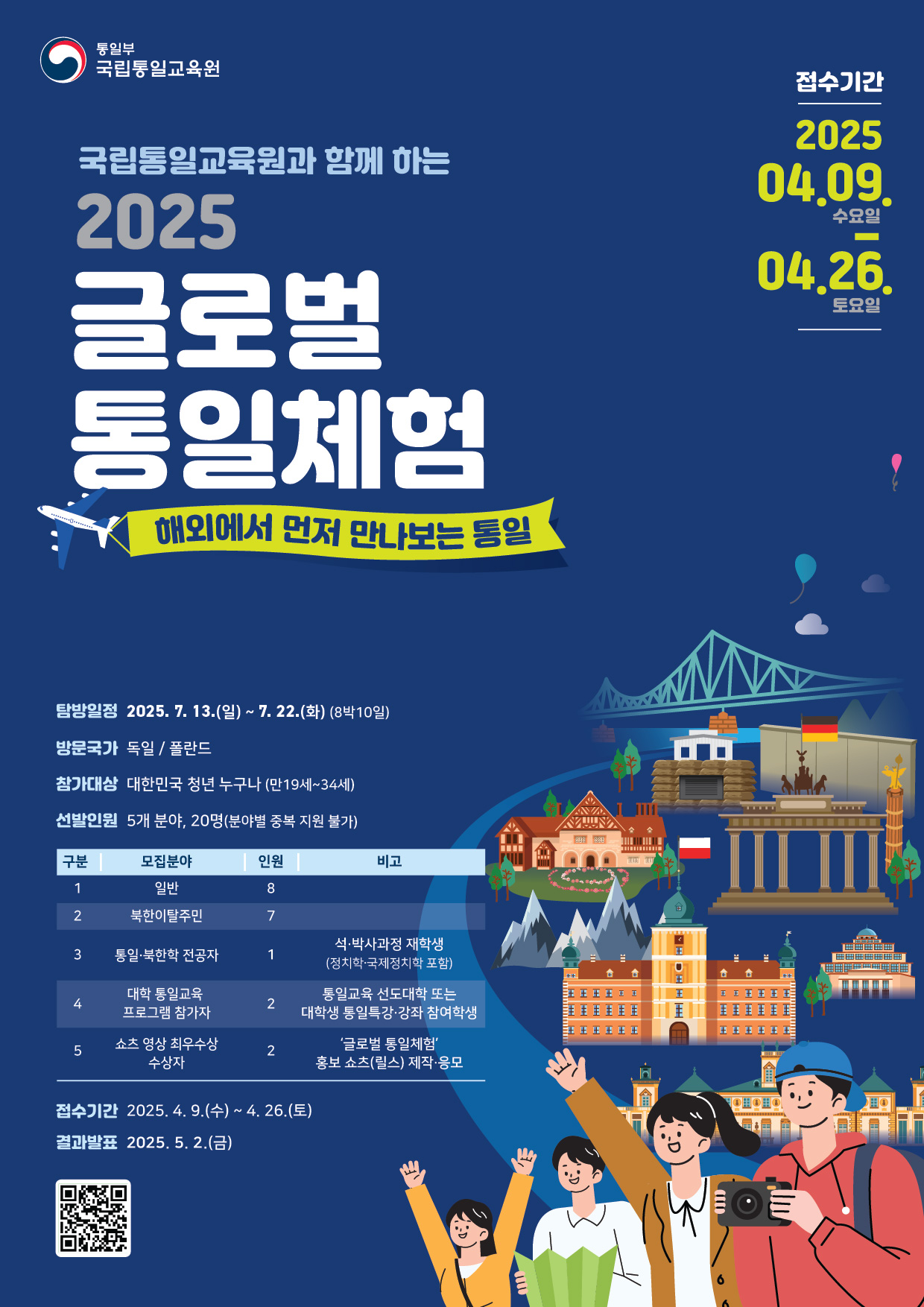 국립통일교육원과 함께 하는 2025 글로벌 통일체험
~2025.04.26(토)
