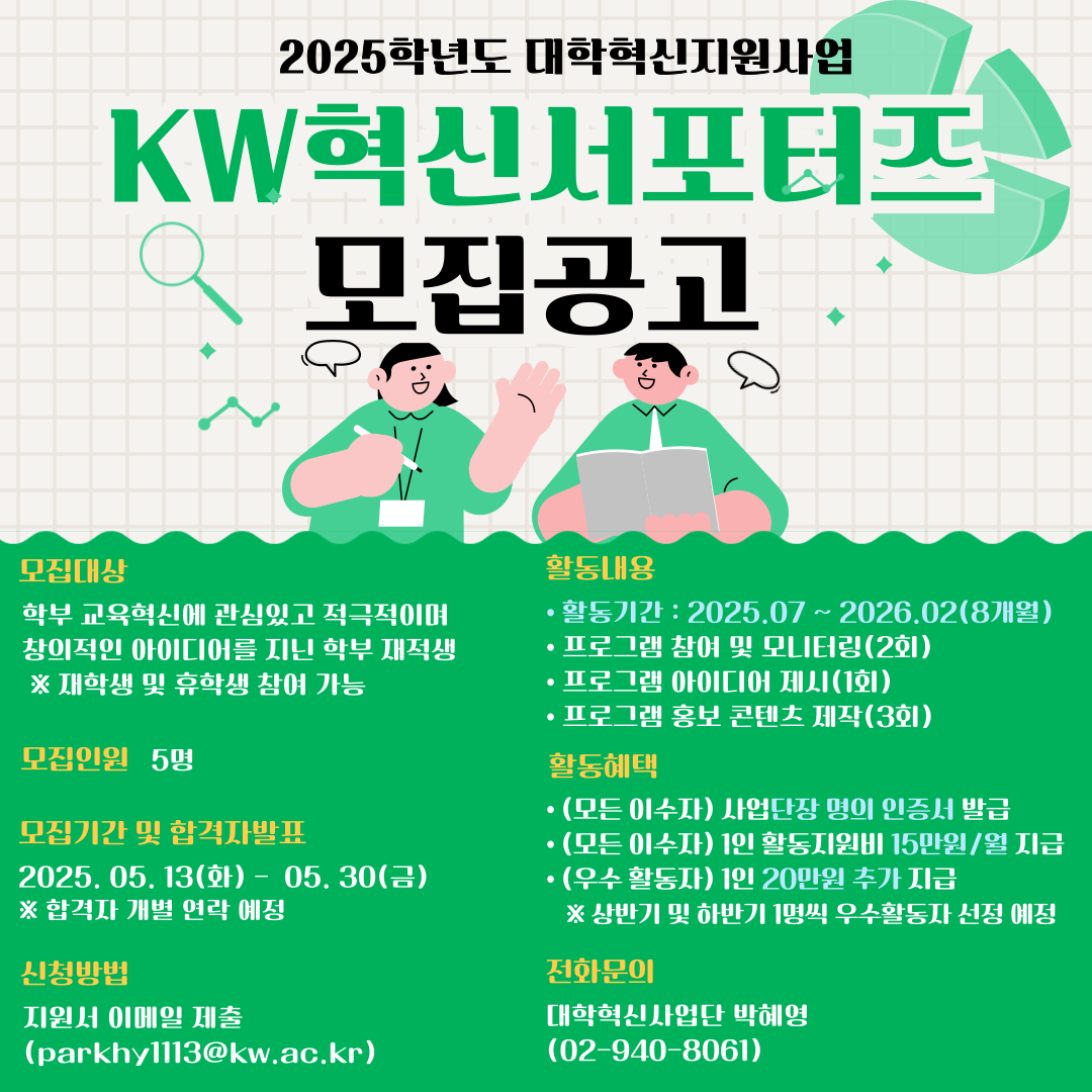 2025 KW혁신서포터즈 모집공고(본문 내용과 동일)