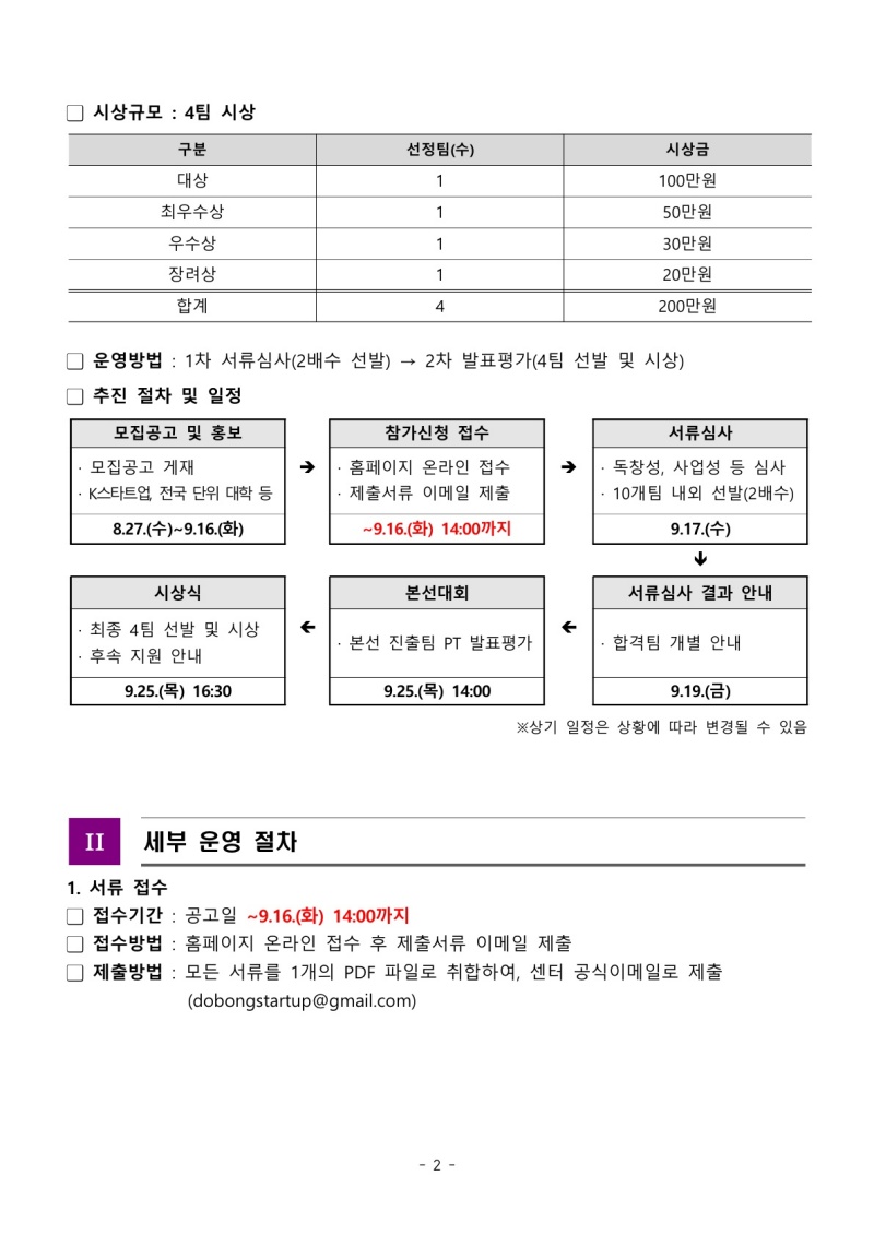 2025 도봉 청년창업 아이디어 경진대회 공고문