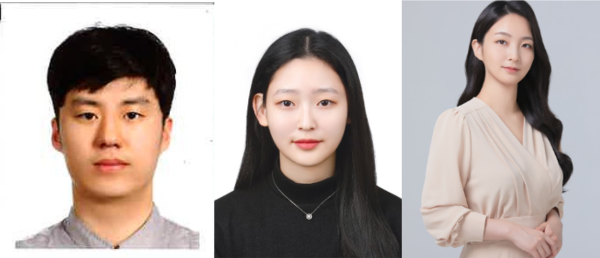 (좌측부터) 컴퓨터정보공학부 박성준, 컴퓨터공학과 우나륜, 지도교수 유지현

