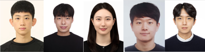 (왼쪽부터) 광운대학교 전익현 석사, 이호성 박사과정, 고은비 석사과정, 박준성 석사과정, 채주형 교수

